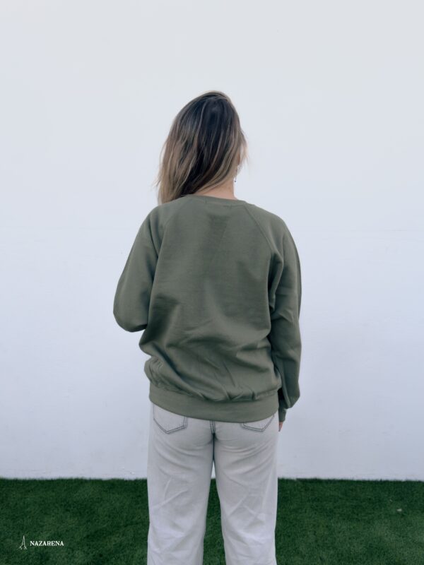 Sudadera Nazarena Unisex Verde Oliva - Imagen 2