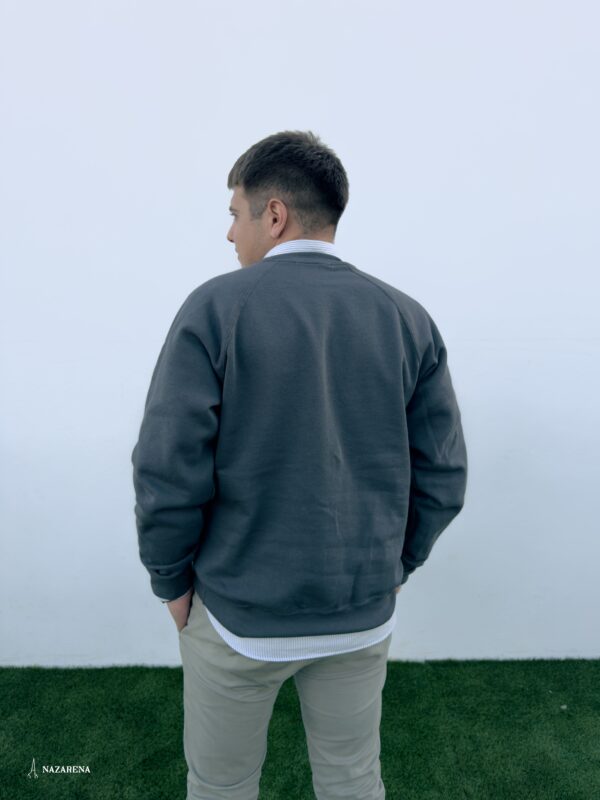 Sudadera Nazarena Unisex Gris Plomo - Imagen 2