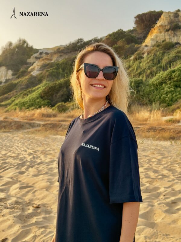 Camiseta Oversize Unisex Azul Marino Personalizable - Imagen 4
