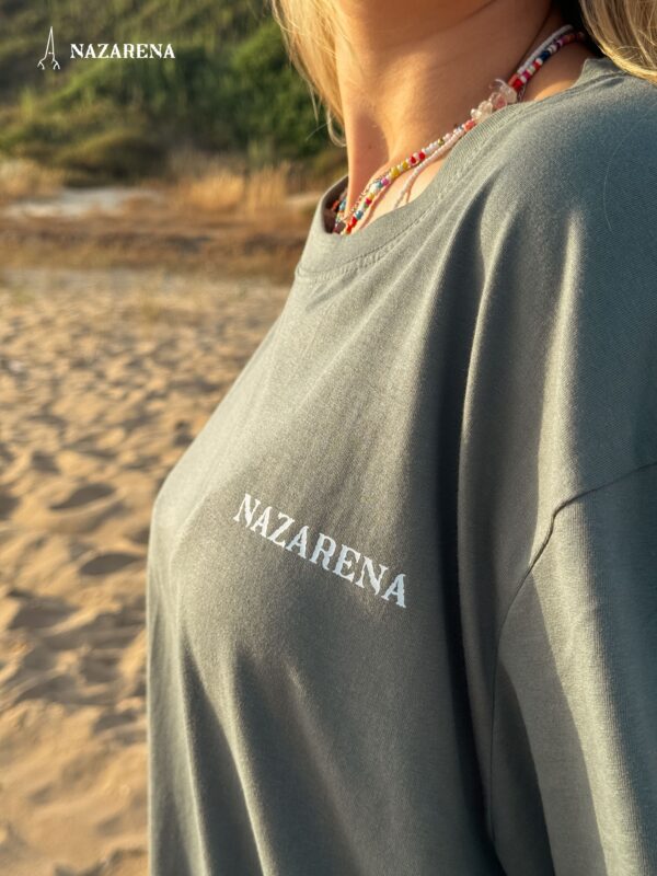 Camiseta Oversize Unisex Verde Salvia Personalizable - Imagen 5